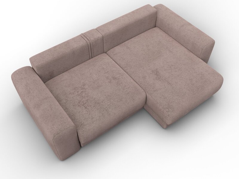 Диван угловой Лига-056 НПБ угол универсальный, Велюр, TOWER 05 бежевый