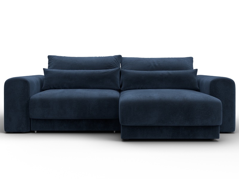 Диван угловой Лига-056 НПБ угол универсальный, Велюр, TOWER 13 синий
