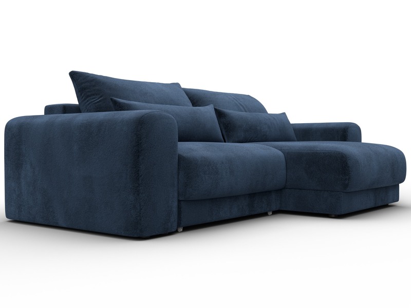 Диван угловой Лига-056 НПБ угол универсальный, Велюр, TOWER 13 синий