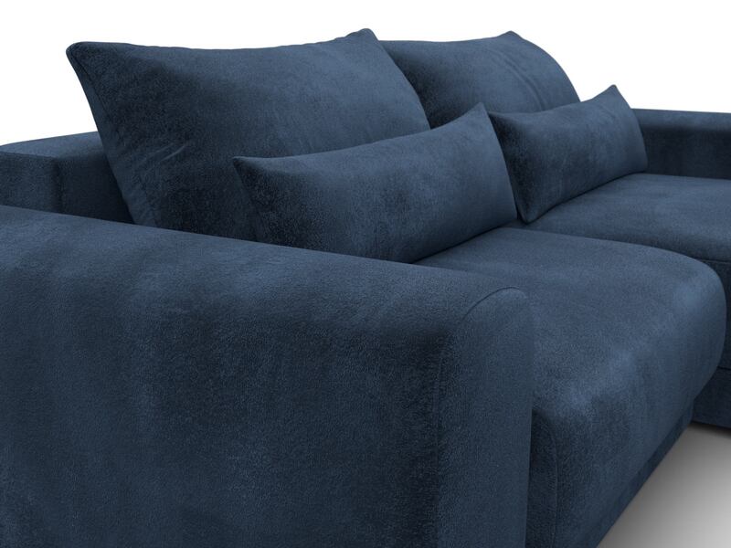 Диван угловой Лига-056 НПБ угол универсальный, Велюр, TOWER 13 синий