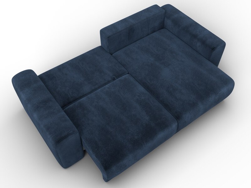 Диван угловой Лига-056 НПБ угол универсальный, Велюр, TOWER 13 синий