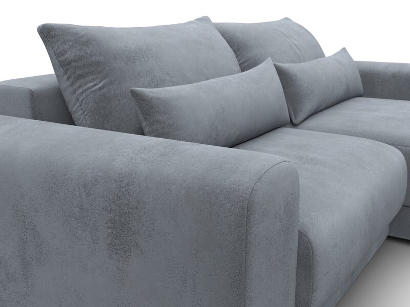 Диван угловой Лига-056 НПБ угол универсальный, Велюр, TOWER 10 серый