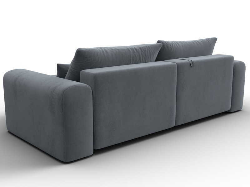 Диван угловой Лига-056 НПБ угол универсальный, Велюр, TOWER 10 серый