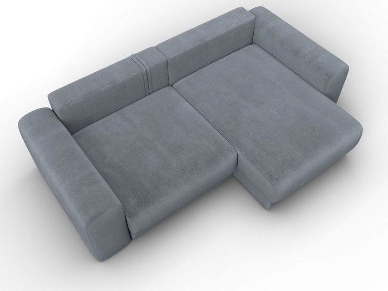 Диван угловой Лига-056 НПБ угол универсальный, Велюр, TOWER 10 серый