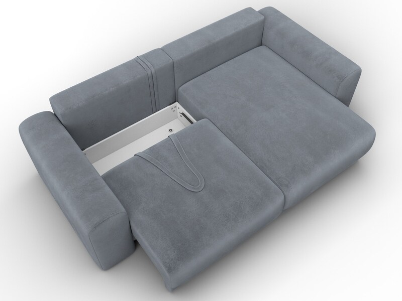 Диван угловой Лига-056 НПБ угол универсальный, Велюр, TOWER 10 серый