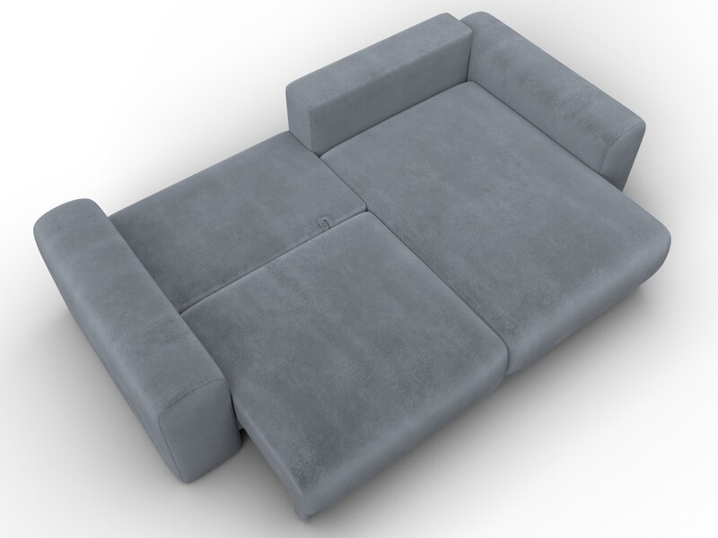 Диван угловой Лига-056 НПБ угол универсальный, Велюр, TOWER 10 серый