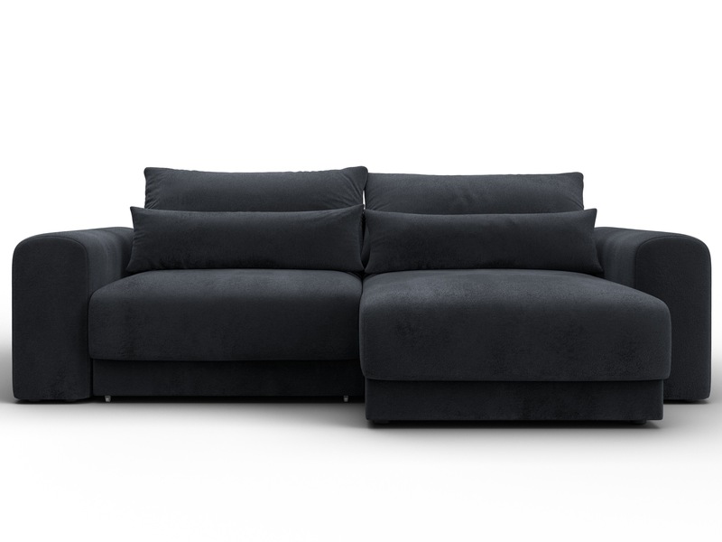 Диван угловой Лига-056 НПБ угол универсальный, Велюр, TOWER 11 темно-серый