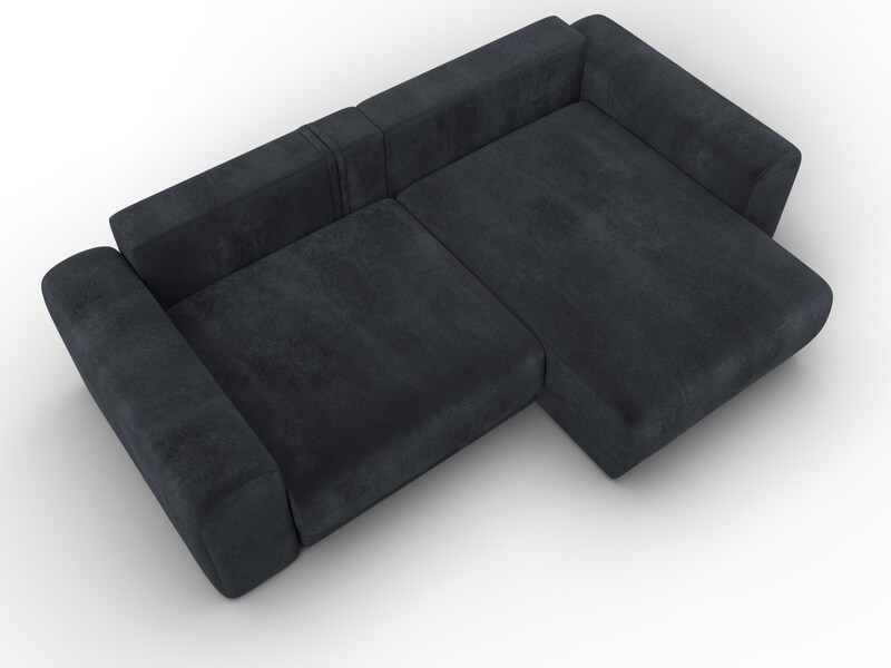 Диван угловой Лига-056 НПБ угол универсальный, Велюр, TOWER 11 темно-серый