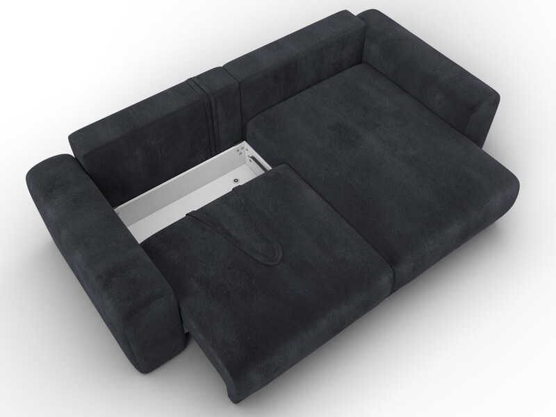 Диван угловой Лига-056 НПБ угол универсальный, Велюр, TOWER 11 темно-серый