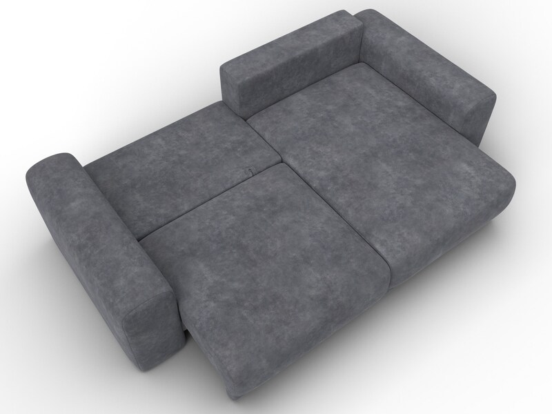 Диван угловой Лига-056 НПБ угол универсальный, Велюр, BRUT 16 темно-серый