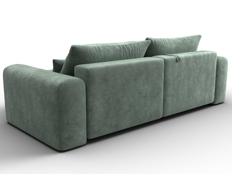 Диван угловой Лига-056 НПБ угол универсальный, Велюр, BRUT 08 зеленый