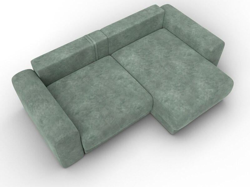 Диван угловой Лига-056 НПБ угол универсальный, Велюр, BRUT 08 зеленый