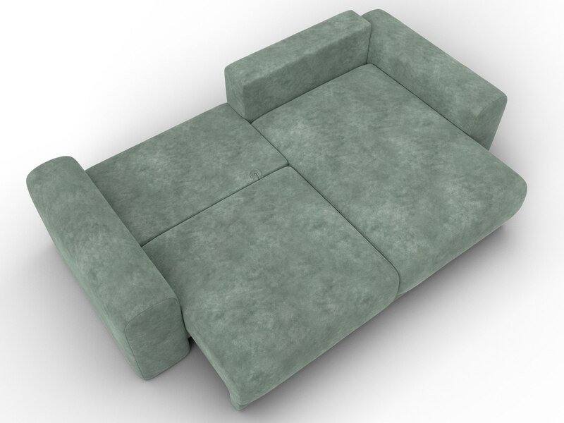 Диван угловой Лига-056 НПБ угол универсальный, Велюр, BRUT 08 зеленый