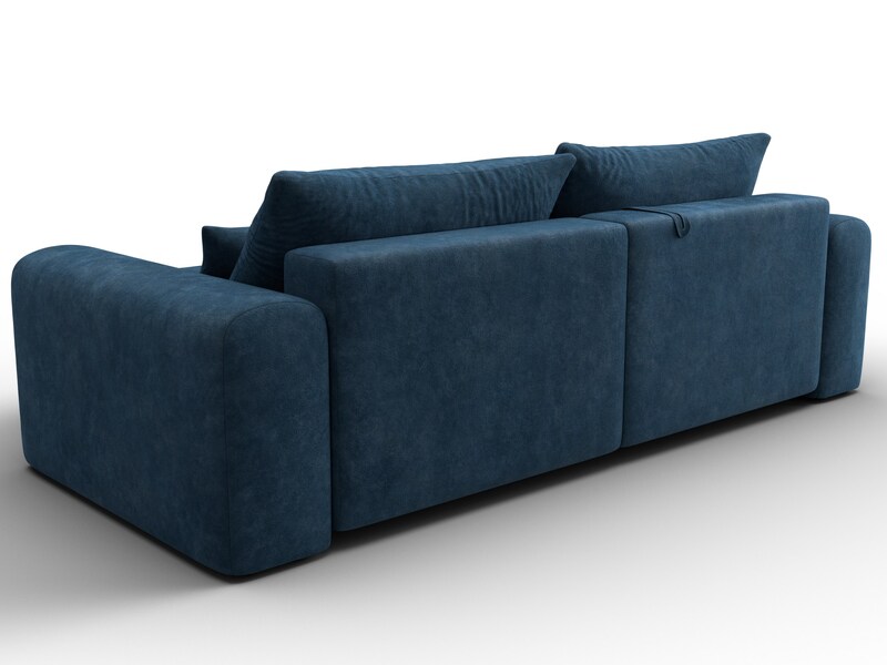 Диван угловой Лига-056 НПБ угол универсальный, Велюр, BRUT 11 синий