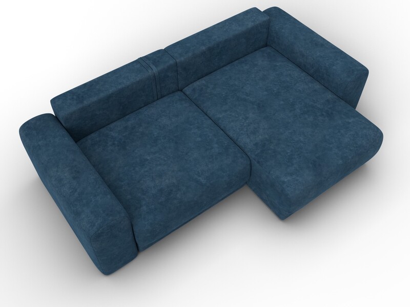 Диван угловой Лига-056 НПБ угол универсальный, Велюр, BRUT 11 синий