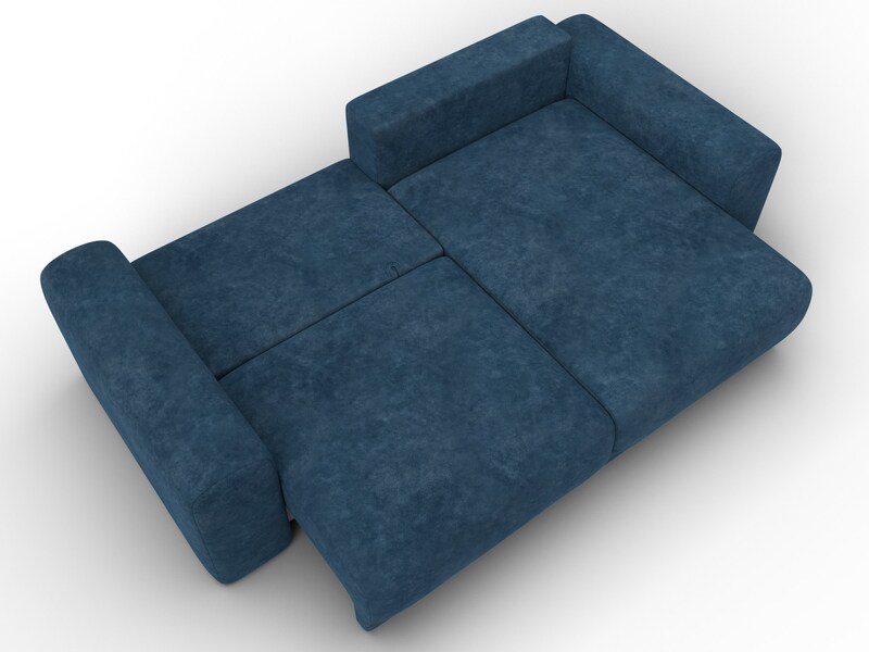 Диван угловой Лига-056 НПБ угол универсальный, Велюр, BRUT 11 синий