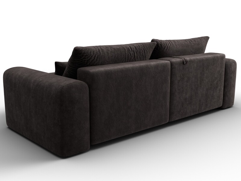 Диван угловой Лига-056 НПБ угол универсальный, Велюр, BRUT 17 коричневый