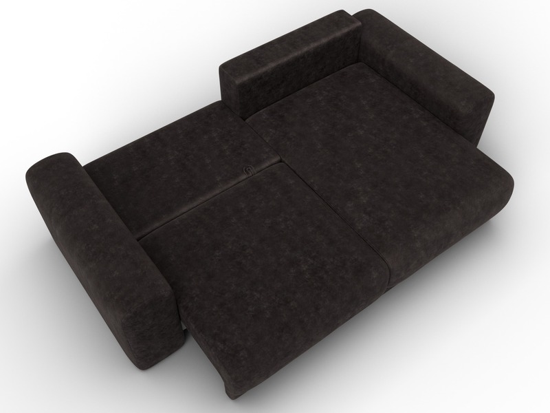 Диван угловой Лига-056 НПБ угол универсальный, Велюр, BRUT 17 коричневый