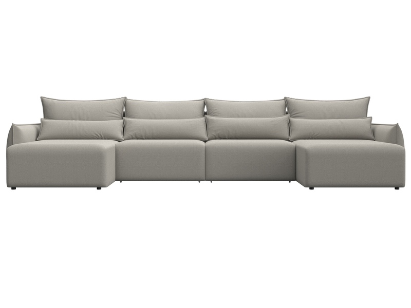 Диван П-образный Лига-051 НПБ Лонг, Рогожка, Амур 02 бежевый