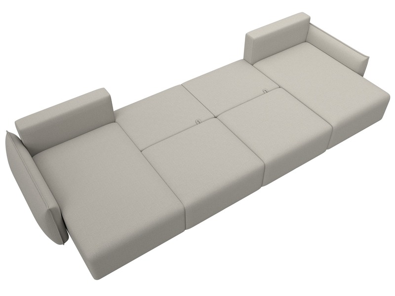 Диван П-образный Лига-051 НПБ Лонг, Рогожка, Амур 02 бежевый