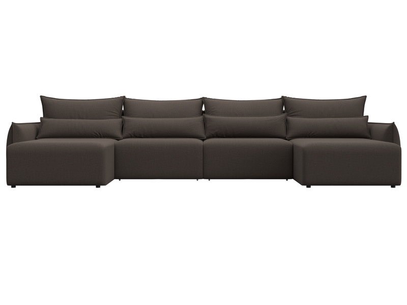 Диван П-образный Лига-051 НПБ Лонг, Рогожка, Амур 05 коричневый