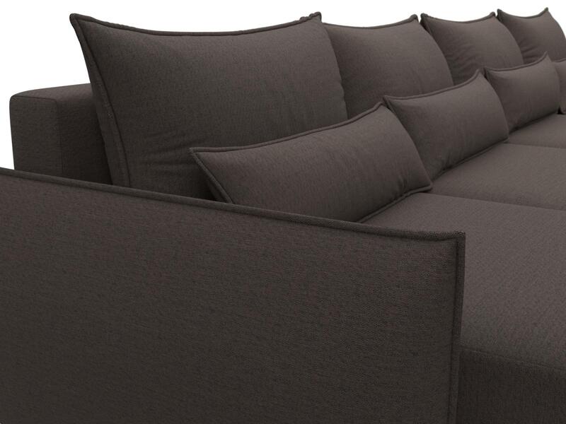 Диван П-образный Лига-051 НПБ Лонг, Рогожка, Амур 05 коричневый