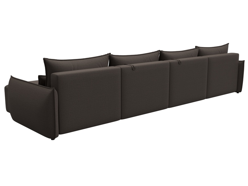 Диван П-образный Лига-051 НПБ Лонг, Рогожка, Амур 05 коричневый