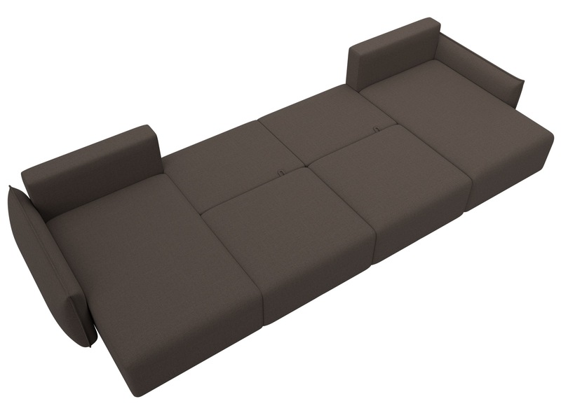 Диван П-образный Лига-051 НПБ Лонг, Рогожка, Амур 05 коричневый