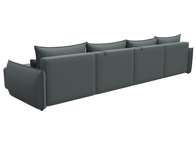 Диван П-образный Лига-051 НПБ Лонг, Рогожка, Амур 07 серый