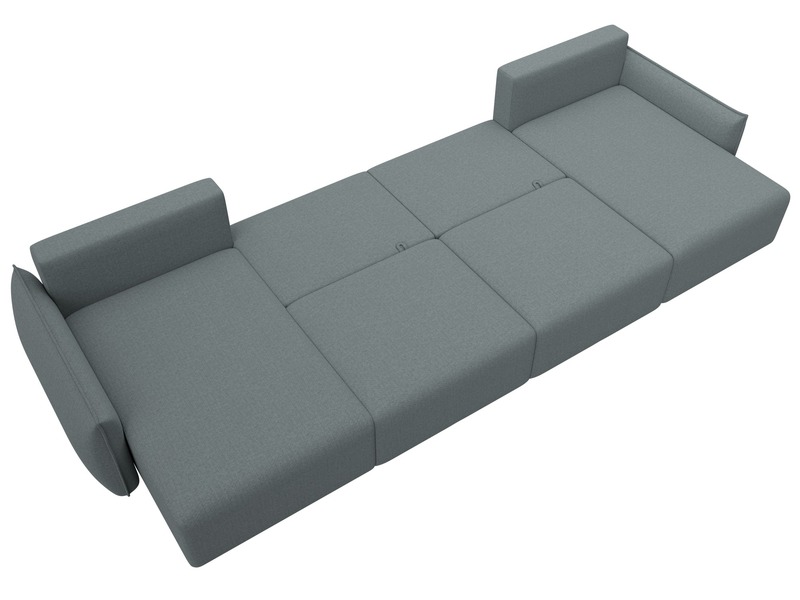 Диван П-образный Лига-051 НПБ Лонг, Рогожка, Амур 07 серый