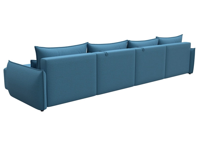 Диван П-образный Лига-051 НПБ Лонг, Рогожка, Амур 10 голубой