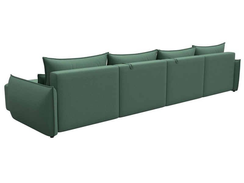 Диван П-образный Лига-051 НПБ Лонг, Рогожка, Амур 11 зеленый