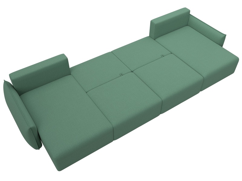 Диван П-образный Лига-051 НПБ Лонг, Рогожка, Амур 11 зеленый