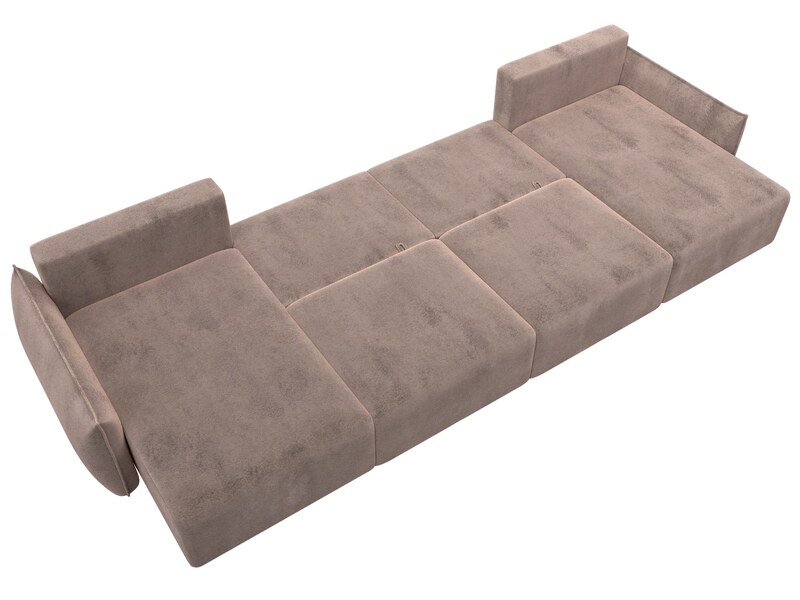 Диван П-образный Лига-051 НПБ Лонг, Велюр, TOWER 05 бежевый