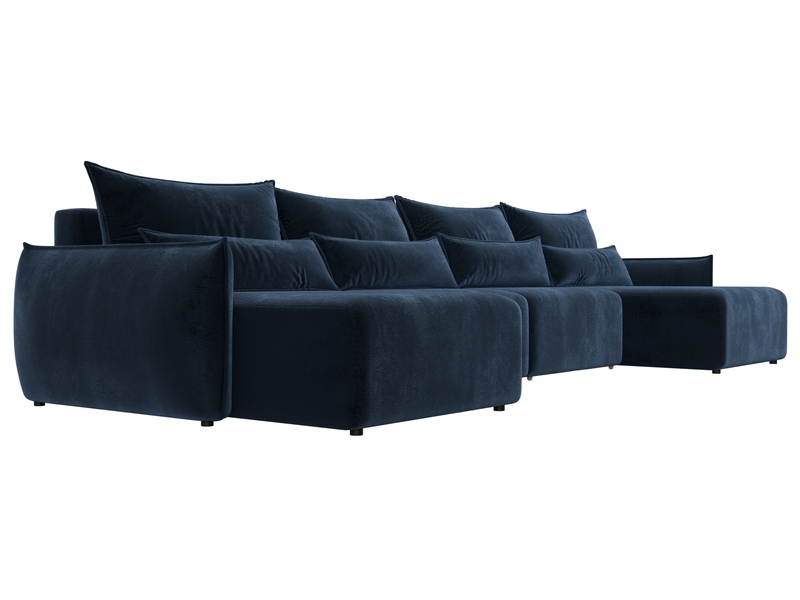 Диван П-образный Лига-051 НПБ Лонг, Велюр, TOWER 13 синий