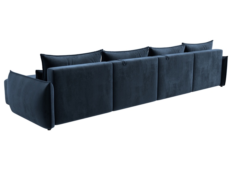 Диван П-образный Лига-051 НПБ Лонг, Велюр, TOWER 13 синий