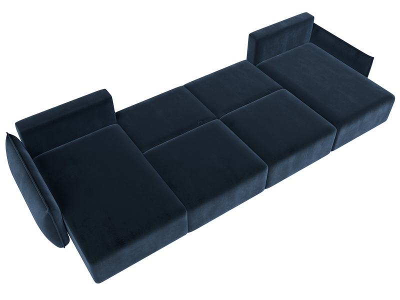 Диван П-образный Лига-051 НПБ Лонг, Велюр, TOWER 13 синий