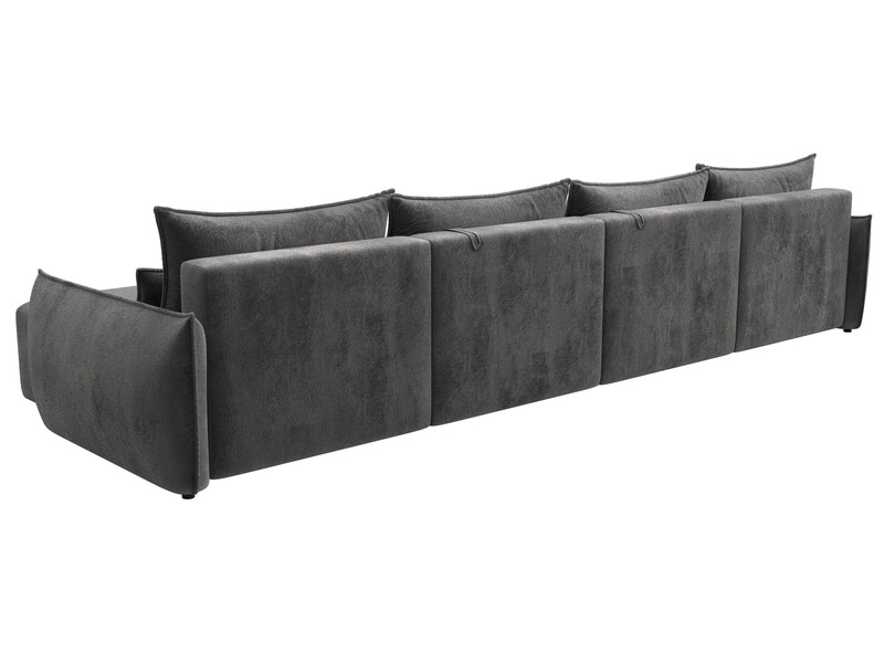 Диван П-образный Лига-051 НПБ Лонг, Велюр, TOWER 10 серый
