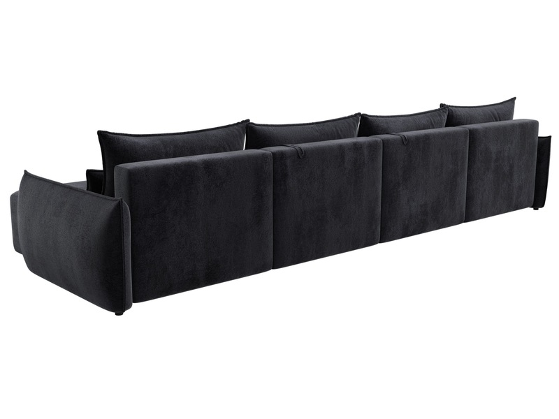 Диван П-образный Лига-051 НПБ Лонг, Велюр, TOWER 11 темно-серый