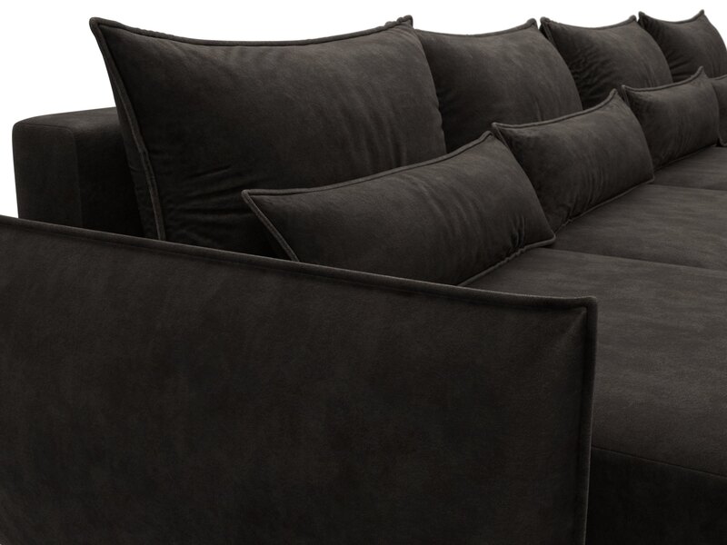 Диван П-образный Лига-051 НПБ Лонг, Велюр, BRUT 17 коричневый