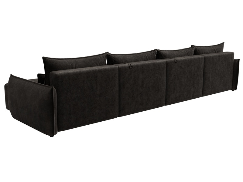 Диван П-образный Лига-051 НПБ Лонг, Велюр, BRUT 17 коричневый