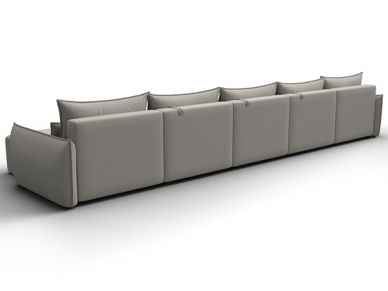 Диван П-образный Лига-051 НПБ МегаЛонг, Рогожка, Амур 02 бежевый