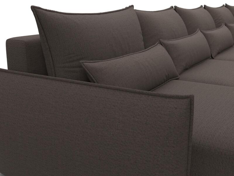 Диван П-образный Лига-051 НПБ МегаЛонг, Рогожка, Амур 05 коричневый