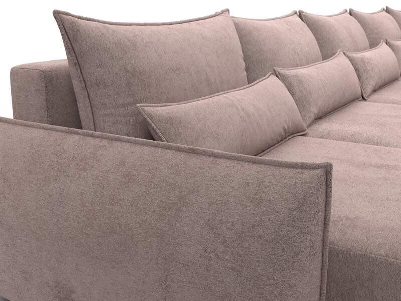 Диван П-образный Лига-051 НПБ МегаЛонг, Велюр, TOWER 05 бежевый