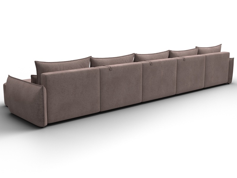 Диван П-образный Лига-051 НПБ МегаЛонг, Велюр, TOWER 05 бежевый