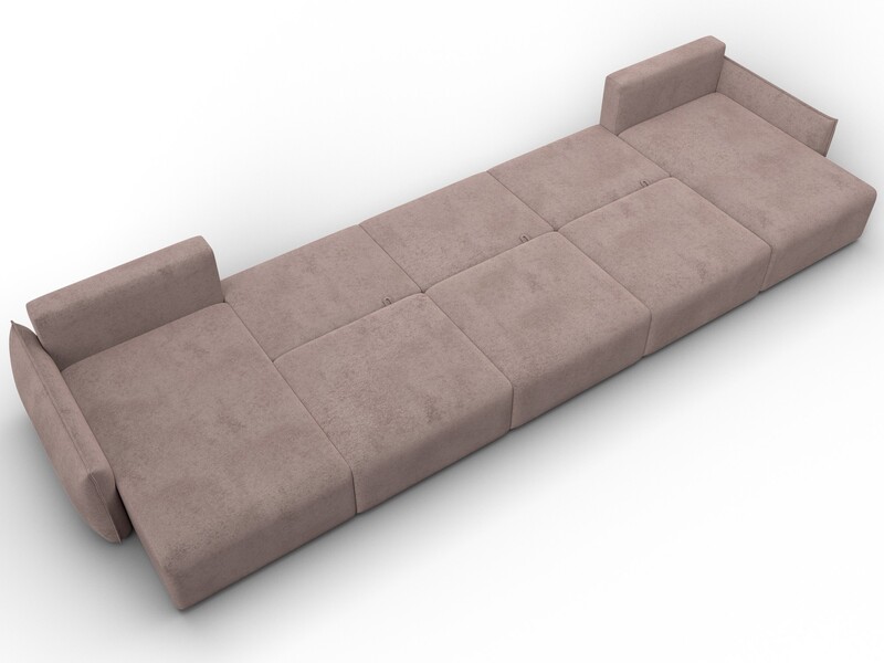 Диван П-образный Лига-051 НПБ МегаЛонг, Велюр, TOWER 05 бежевый