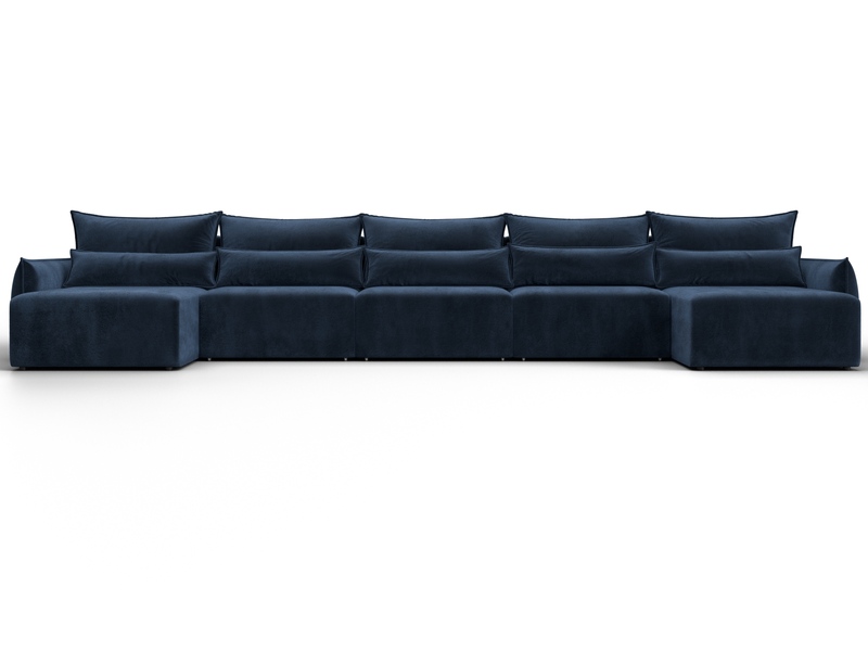 Диван П-образный Лига-051 НПБ МегаЛонг, Велюр, TOWER 13 синий