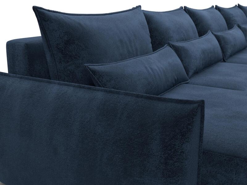 Диван П-образный Лига-051 НПБ МегаЛонг, Велюр, TOWER 13 синий