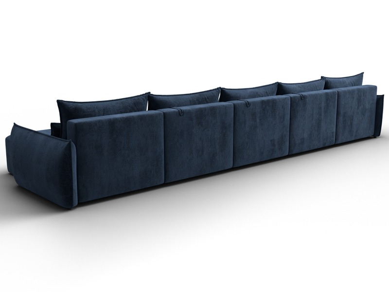 Диван П-образный Лига-051 НПБ МегаЛонг, Велюр, TOWER 13 синий