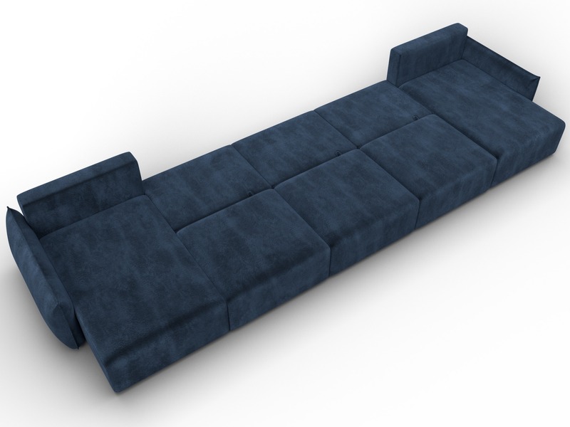 Диван П-образный Лига-051 НПБ МегаЛонг, Велюр, TOWER 13 синий